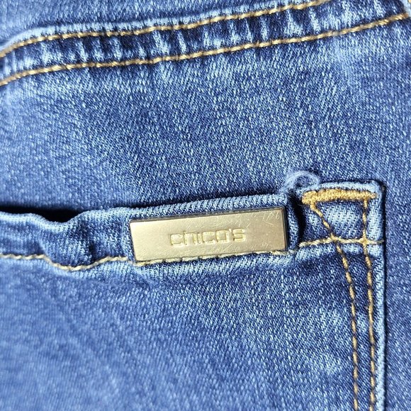 Chico's Womens So Slimming Mid Rise Medium Wash Denim Blue Jeans Size 5/6 Casual - Picture 12 of 12